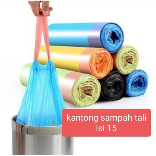 Pekanbaru HR -KANTONG SAMPAH TALI Isi15 45x50cm Plastik Sampah Gulung Tali Isi 15 Kantong Sampah Roll Jumbo