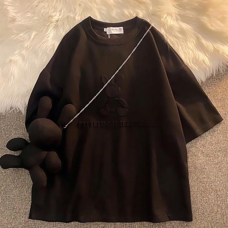 Pekanbaru Kaos Oversize Rabbit Tas T-shirt Berkualitas Kelinci Lucu Rabbits Are Too Many For Us Korean Style