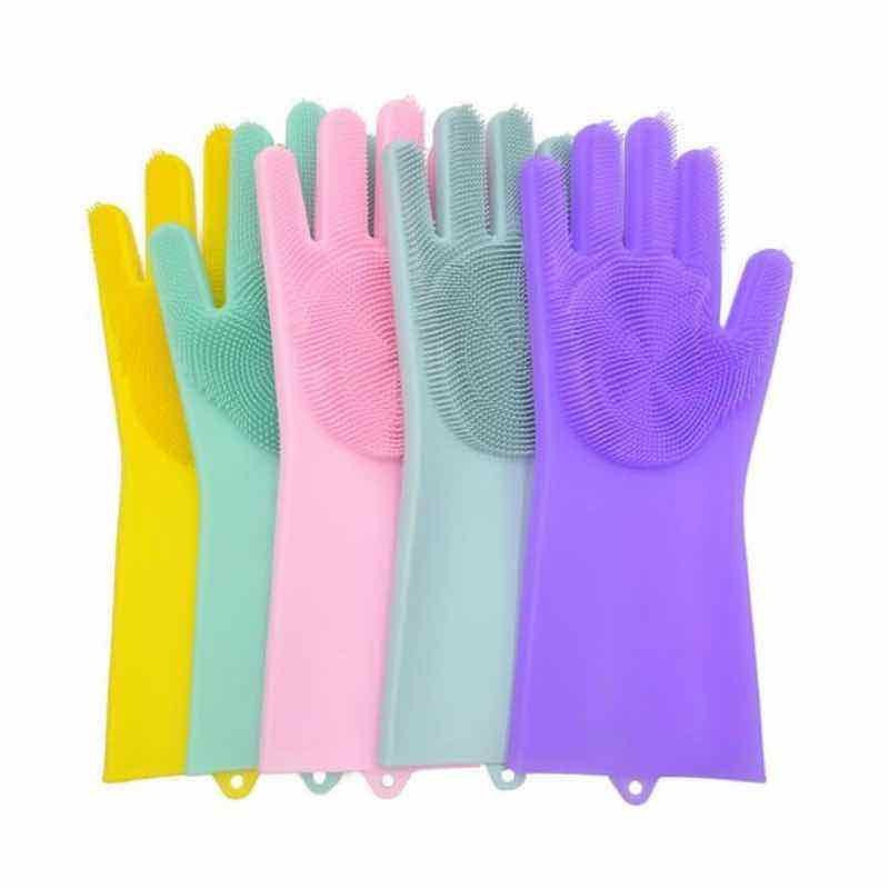 Pekanbaru Sarung Tangan Cuci Piring Silikon Gloves Multifungsi Serbaguna Spons Cuci Piring Scrub