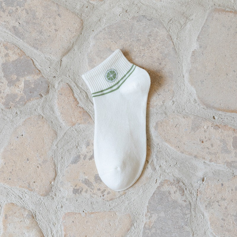 Pekanbaru Kaos Kaki Hijau Lime Green White Women Socks Import Kaos Kaki Unik Lucu Berkualitas