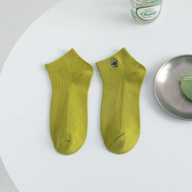 Pekanbaru Kaos Kaki Avocado Colorful Women Socks Import Avocado Kaos Kaki Hijau Buah Korean Style
