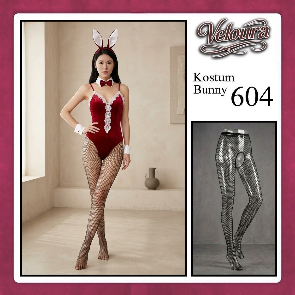 Pekalongan Veloura Nurse Cosplay Set - Lingerie Kostum Suster Perawat Seksi Playful Medical 604