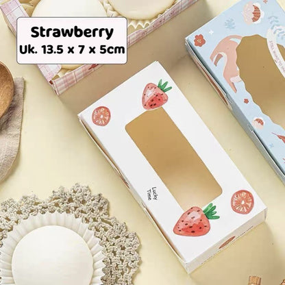 Pekanbaru Cake Box Ivory / Kotak Kue Putih Gambar Dengan Display
