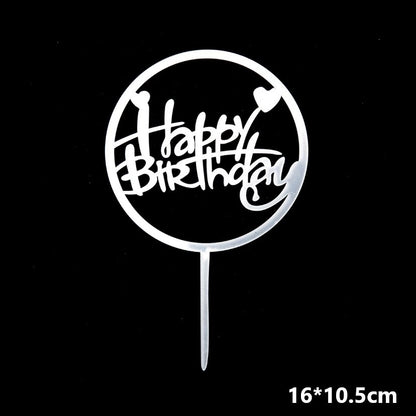 Pekanbaru Cake Topper Akrilik Happy Birthday / Mother'S Day / Father'S Day Ukuran Besar (Instan Only)