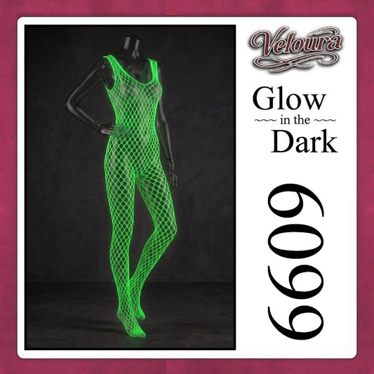 Pekalongan Veloura Bodysuit Spandek Sexy Lingerie Glow in the Dark Net Clothes - GITD 6609