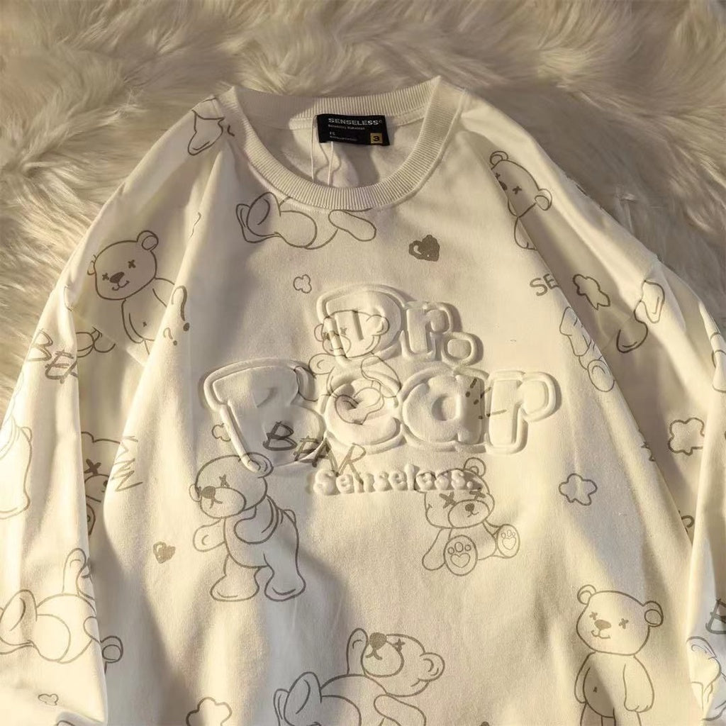 Pekanbaru Sweater Oversize Dr Bear Beruang XX Teddy Bear Many Bears On The Top Timbul Berkualitas Aesthetic Street Style Beruang Kecil Baju Couple Unisex Senseless Korean Style