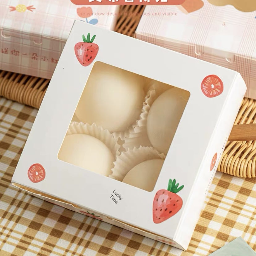 Pekanbaru Cake Box Ivory / Kotak Kue Putih Gambar Dengan Display