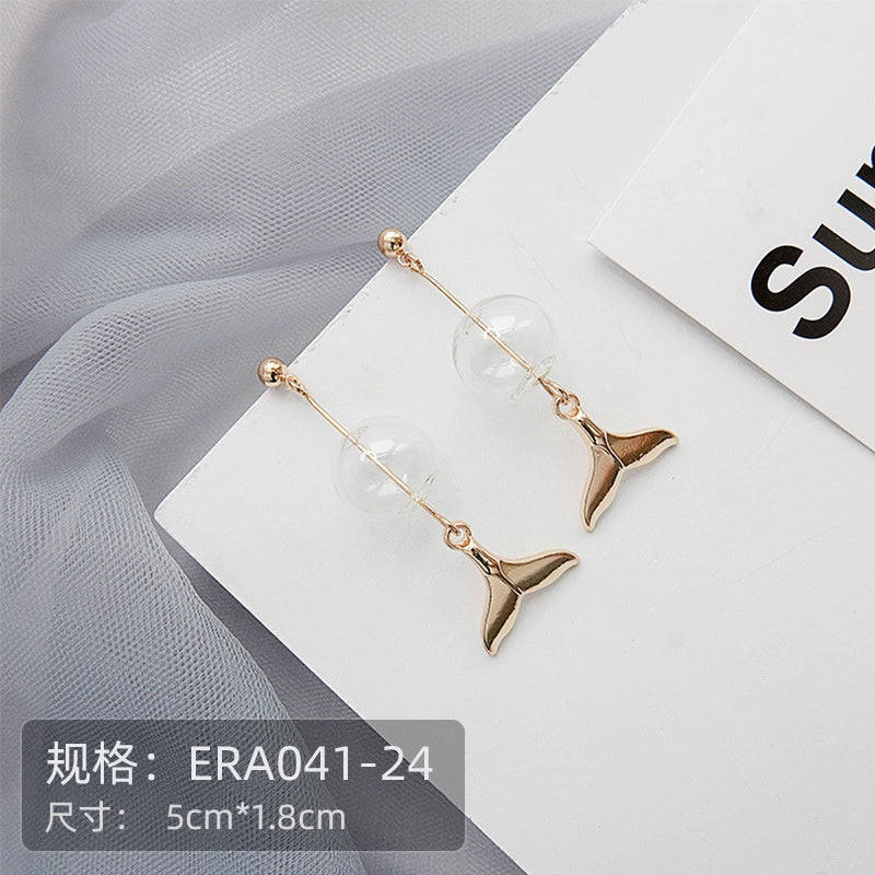 Pekanbaru Anting Wanita Winter Snowflakes Jam Bintang Ekor Lumba Lumba Rusa Musim Salju Winter Season Woman Earrings Anting Berkualitas Natal Korean Style