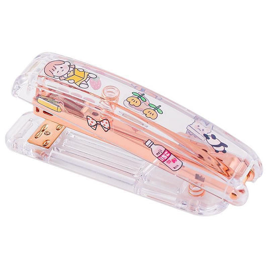 Pekanbaru Hekter Transparan Ins Lucu Berkualitas Hekter Staples Besar Clear Unik Pink Stationary Kit DIY Stapler Dekorasi Buku Jurnal Be
