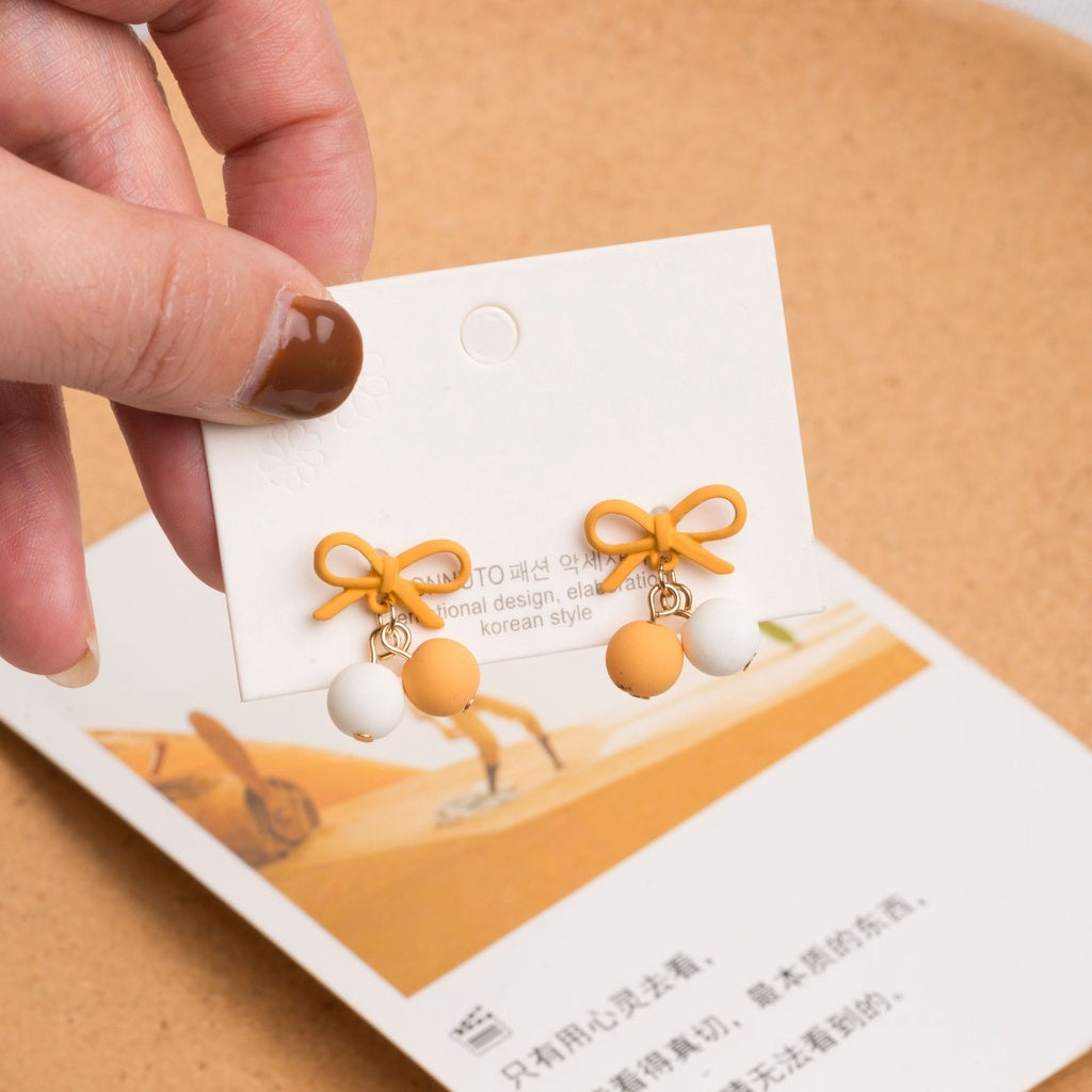 Pekanbaru Anting Pita Bola Colorful Anting Lucu Unik Two Tone 2 Warna Cute Woman Earrings Anting Berkualitas Simple Elegan Korean Style