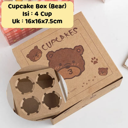 Pekanbaru Box / Kotak Egg Tart / Pizza / Cupcake Motif Lucu Berbagai Ukuran