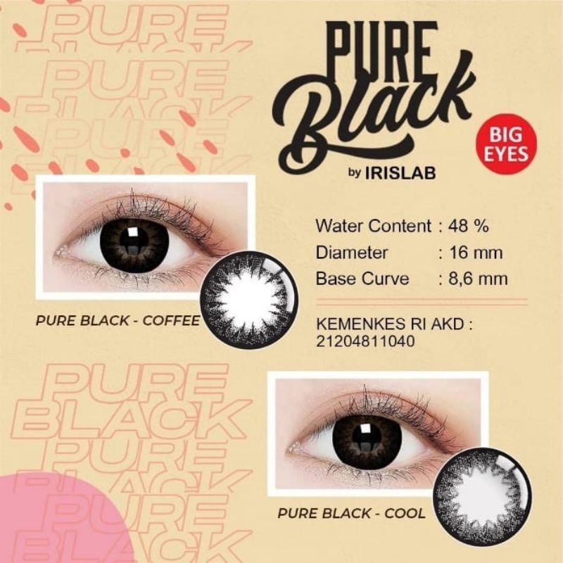 Pekanbaru Softlens Pure Black /Softlens 16Mm/Softlens Normal Minus