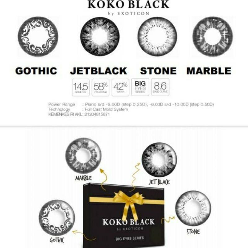 Pekanbaru Softlens X2 Koko Black 14.5Mm Normal Minus/Softlens Minus/Softlens Normal /Kacamata/Kontaklensa