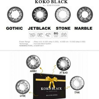 Pekanbaru Softlens X2 Koko Black 14.5Mm Normal Minus/Softlens Minus/Softlens Normal /Kacamata/Kontaklensa