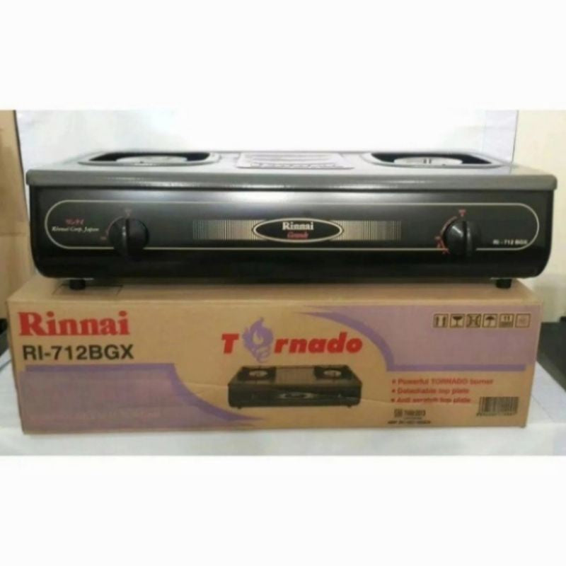 Pekanbaru Kompor Gas Rinnai Ri-712Bgx Kompor Gas 2 Tungku  Ri 712 Bgx Hitam/Abu-Abu