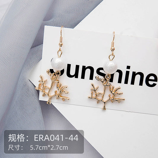 Pekanbaru Anting Wanita Winter Snowflakes Jam Bintang Ekor Lumba Lumba Rusa Musim Salju Winter Season Woman Earrings Anting Berkualitas Natal Korean Style