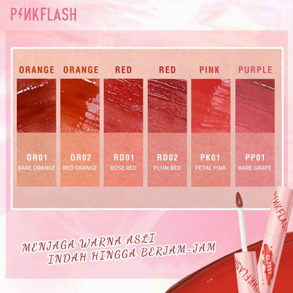 Pekanbaru Pinkflash Watery Glam Lipgloss Super Glossy Shiny Lip Tint High Quality