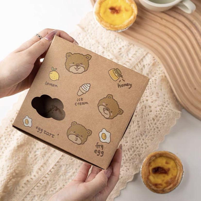 Pekanbaru Box / Kotak Egg Tart / Pizza / Cupcake Motif Lucu Berbagai Ukuran