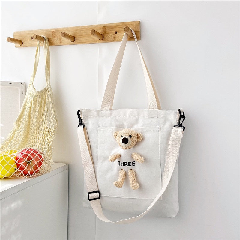 Pekanbaru Tote Bag Beruang Lucu Teddy Bear Unisex Totebag Timbul Unik Resleting Berkualitas Tas Tote Kuliah Sekolah Big Capacity Korean Style