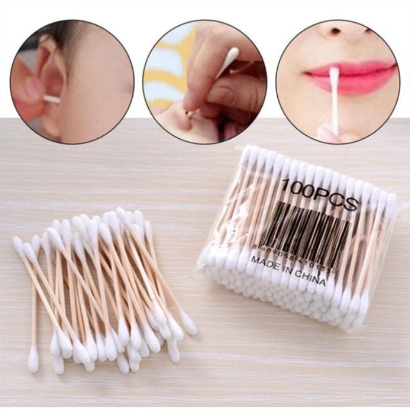 Pekanbaru (100 Pcs) Cotton Buds Bambu / Cotton Swab Bamboo / Cotton Bud Kayu