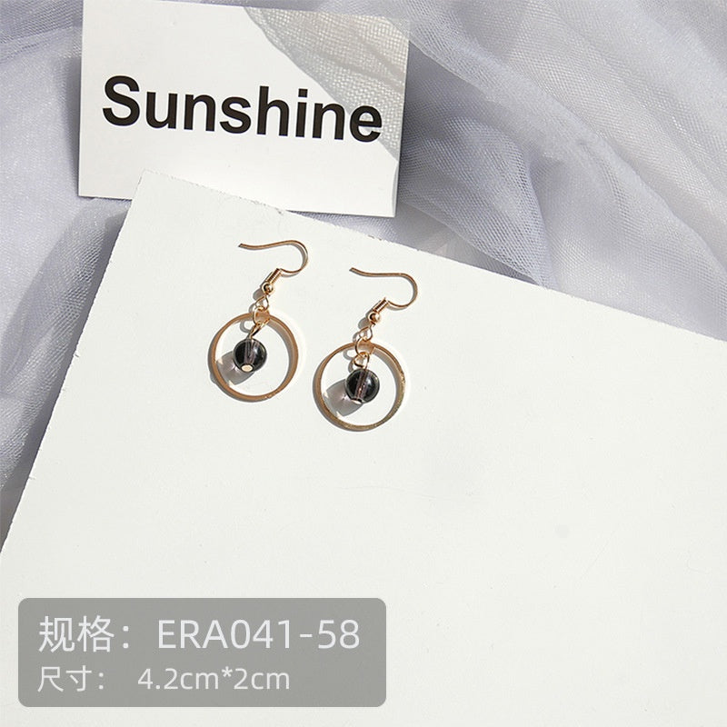 Pekanbaru Anting Wanita Hitam Love Bunga Permata Black Pearl Earrings Anting Besar Anting Panjang Anting Drop Anting Hoop Berkualitas Korean Style