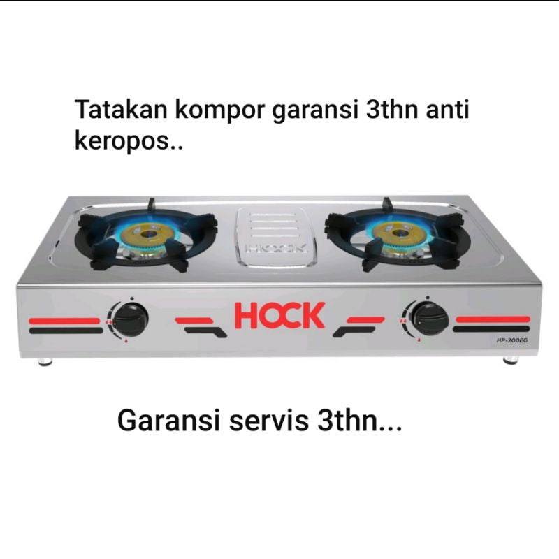 Pekanbaru Kompor Gas Hock 2 Tungku Stainless Hp 200Eg