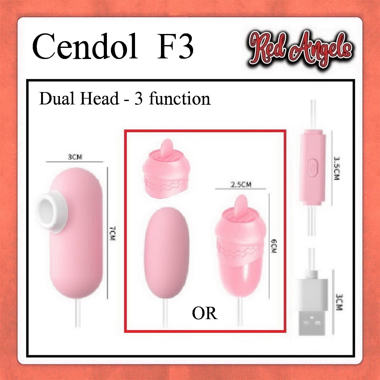 Pekalongan Red Angels Vibrator Cendol 3 in 1 F3 USB Non PSU