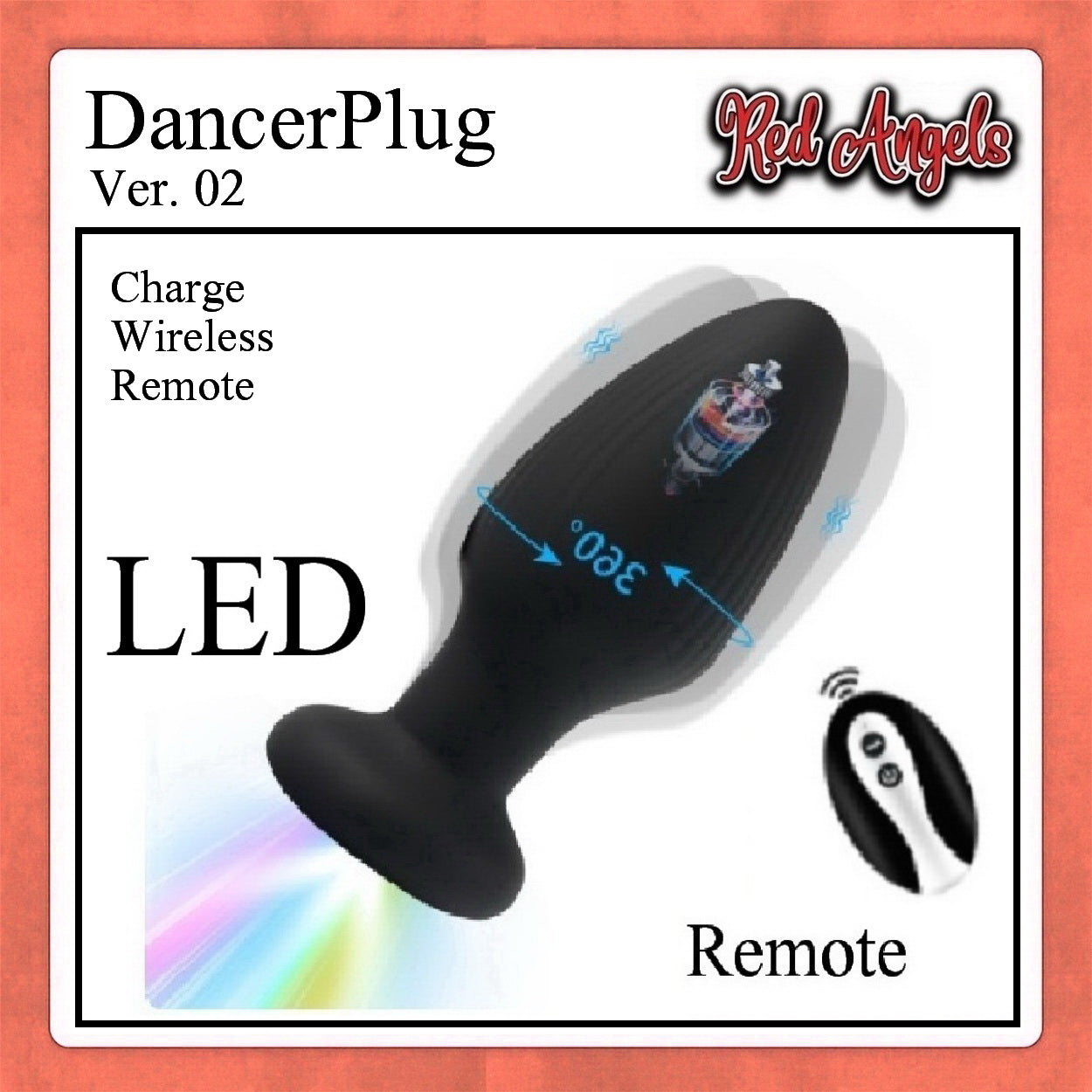 Pekalongan Red Angels Vibrator Anal Plug Dancer Remote And Charge LED Ver 2