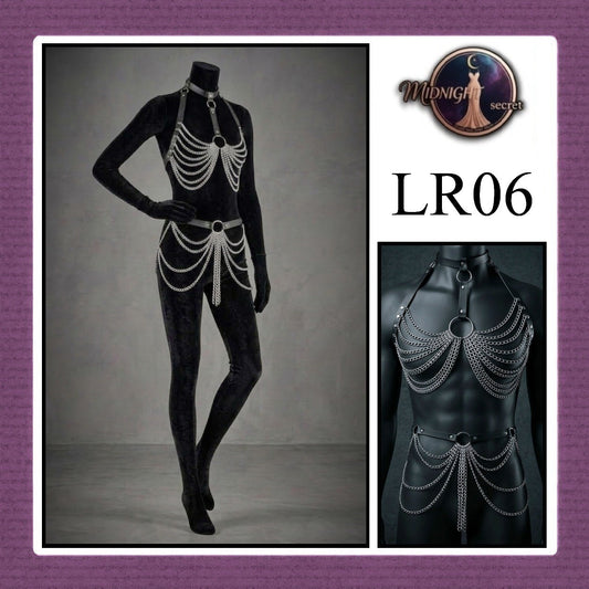 Pekalongan Midnight Body Sexy Harness LR06 - Lingerie Fashion Gothic Streetwear PU Leather