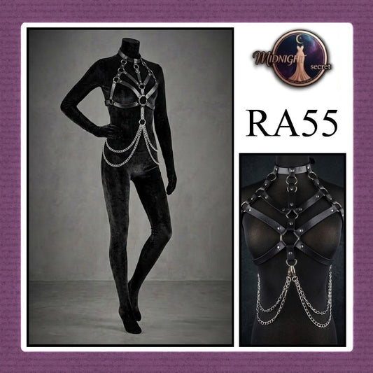 Pekalongan Midnight Body Sexy Harness RA55 - Lingerie Fashion Gothic Streetwear PU Leather