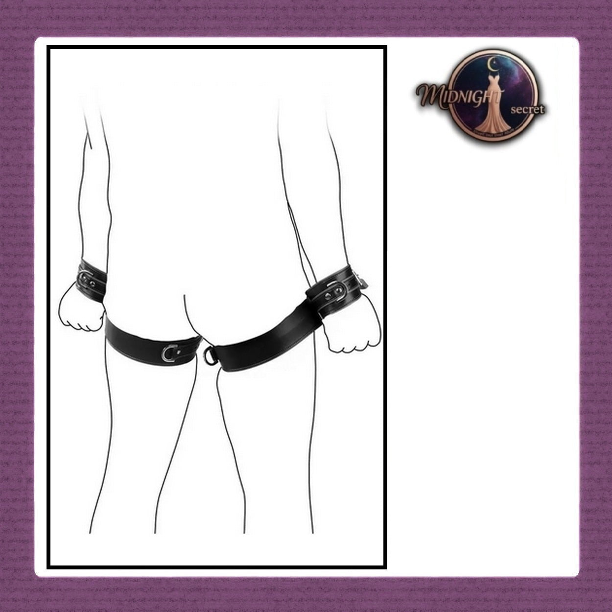 Pekalongan Midnight Handcuffs - Wrist Thigh Cuffs - Borgol Velvet PU Leather