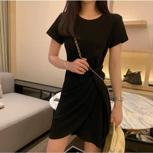 Pekanbaru Dress Wanita Wrapping Hitam Abu-Abu Dress Santai High Class Dress Model Santai Hang Out Dress High Quality Dress Pendek Dress Pesta Dress Simple Polos Elegan Casual Korean Style