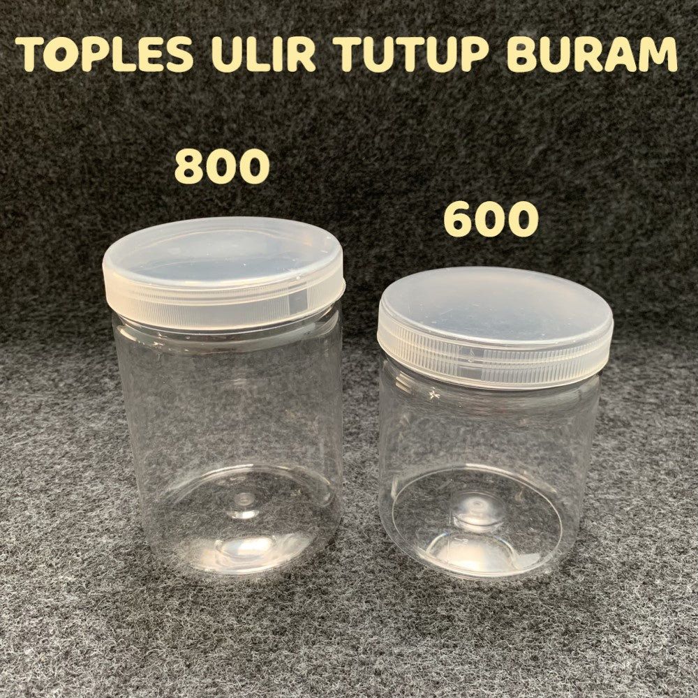 Pekanbaru Toples Plastik Tutup Ulir Buram Berbagai Ukuran (Instan Only)