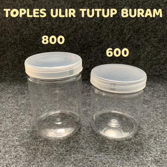 Pekanbaru Toples Plastik Tutup Ulir Buram Berbagai Ukuran (Instan Only)