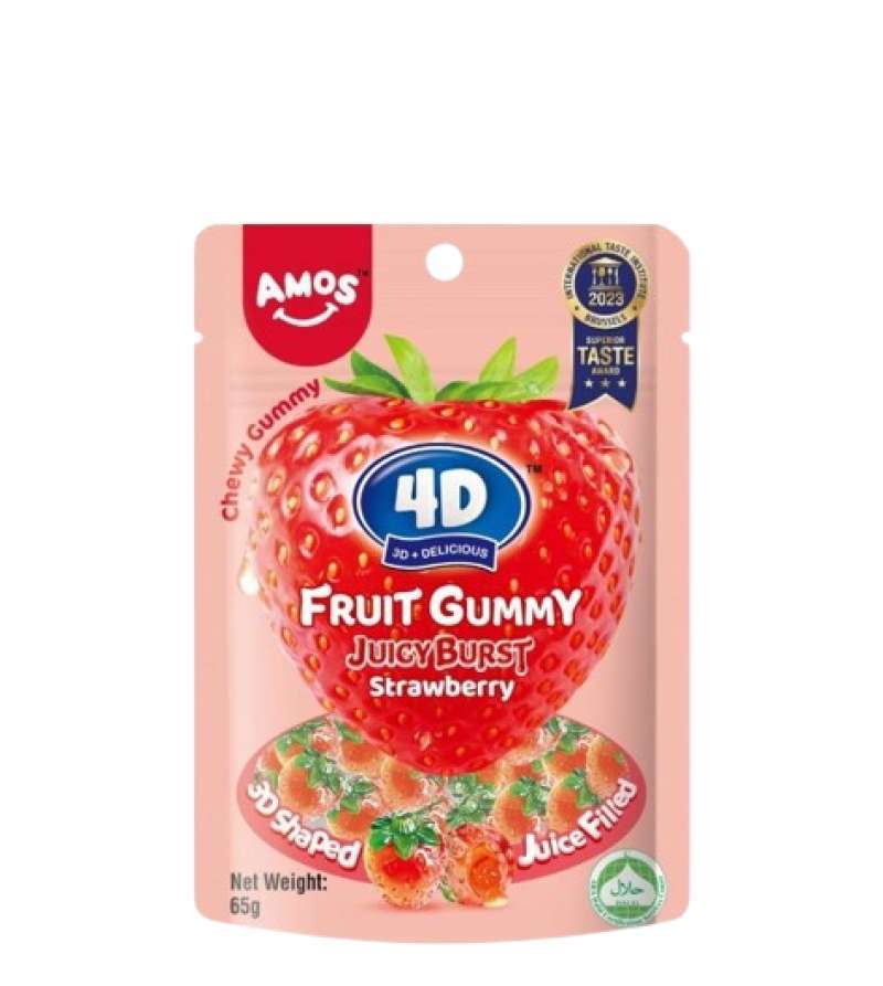 Pekanbaru Amos 4D Gummy Strawberry Burst 65Gr