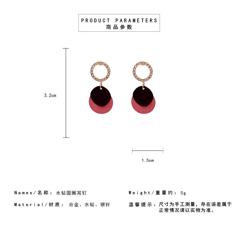 Pekanbaru Anting Wanita Bentuk Hati Maroon Anting Panjang Besar Anting Simple Elegan Maroon Woman Earrings Korean Style Anting Berkualitas