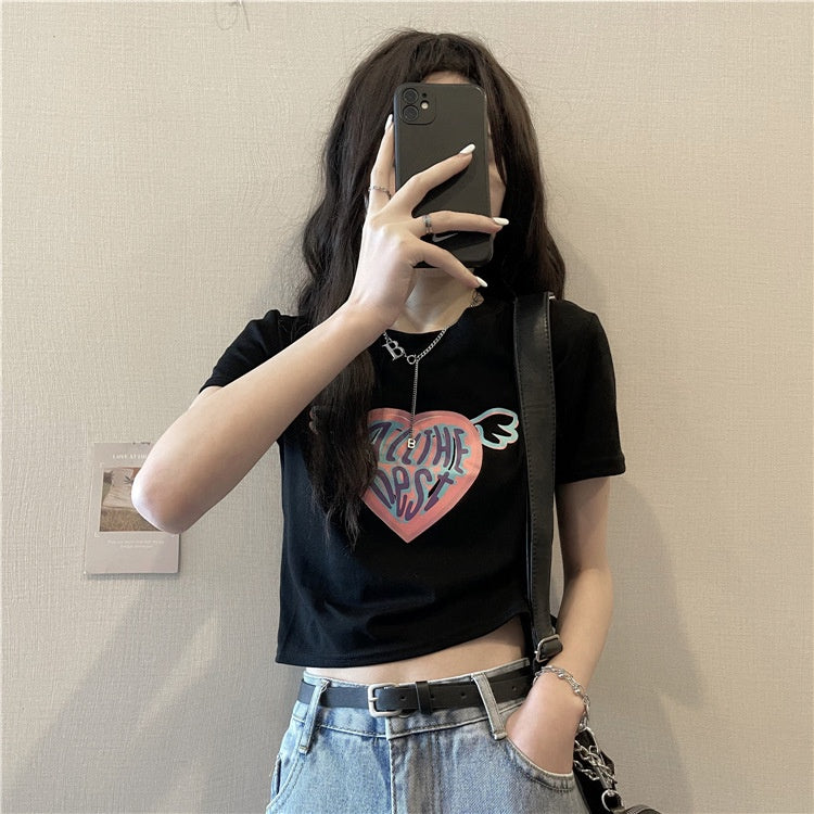 Pekanbaru Kaos Crop Wanita All The Best Atasan Wanita Trend Kekinian Atasan Korea Korean Style