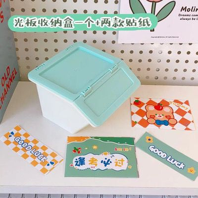 Pekanbaru Tempat Penyimpanan Colorful Box Mini Aesthetic Serbaguna Tape Accessories Dengan Tutup Flip Lipat Stuff Organizer Stackable Stationary Kit