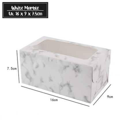 Pekanbaru Cake Box Ivory / Kotak Kue Putih Gambar Dengan Display