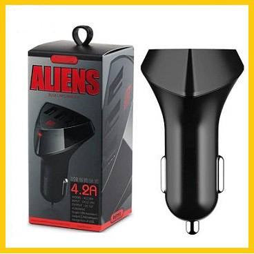 Pekanbaru HR- K1 Charger Mobil Alien RCC304 3 USB Slot Output 4.2A Fast Charging