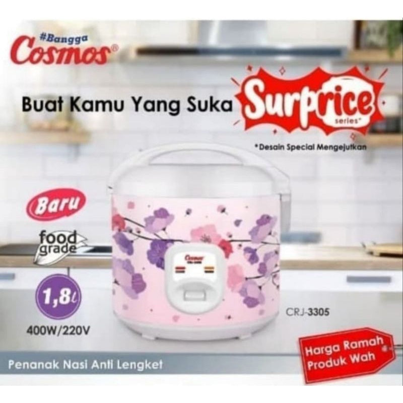 Pekanbaru Cosmos Rice Cooker Crj-3305 Surprice Series 1.8L Motive Random / Rice Cooker Cosmos Crj 3305