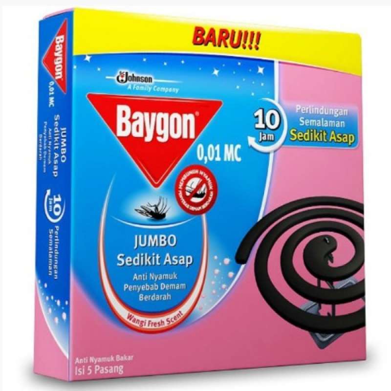 Pekanbaru BAYGON COIL JUMBO LOWSMOKE FRESHSCENT [5 PCS]