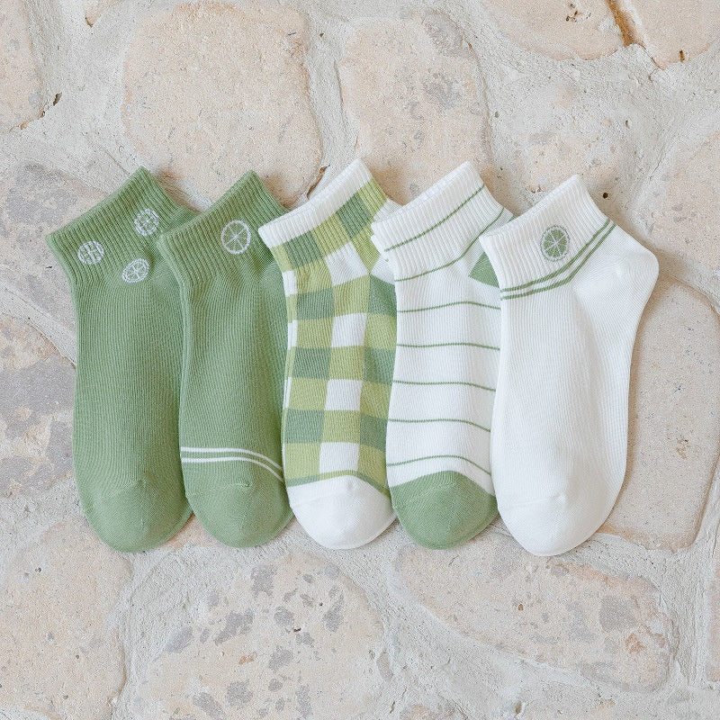 Pekanbaru Kaos Kaki Hijau Lime Green White Women Socks Import Kaos Kaki Unik Lucu Berkualitas