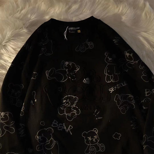 Pekanbaru Sweater Oversize Dr Bear Beruang XX Teddy Bear Many Bears On The Top Timbul Berkualitas Aesthetic Street Style Beruang Kecil Baju Couple Unisex Senseless Korean Style