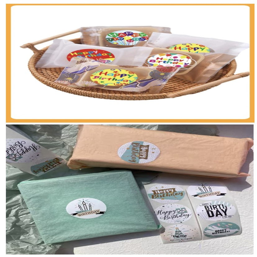 Pekanbaru Sticker / Stiker Hampers Happy Birthday Bulat Per Pack