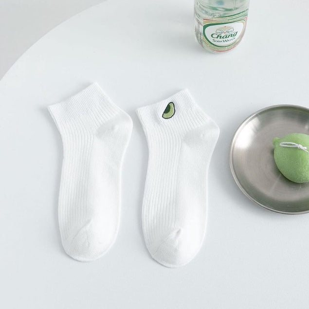 Pekanbaru Kaos Kaki Avocado Colorful Women Socks Import Avocado Kaos Kaki Hijau Buah Korean Style