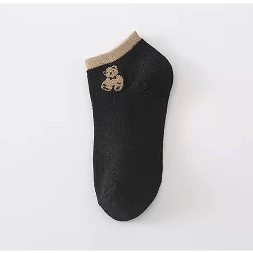 Pekanbaru Kaos Kaki Teddy Bear Pendek Coklat Hitam Putih Moka Cream Cute Bear Women Socks Kaos Kaki Beruang Lucu Berkualitas Kaos Kaki Soft Lembut High Quality Korean Style