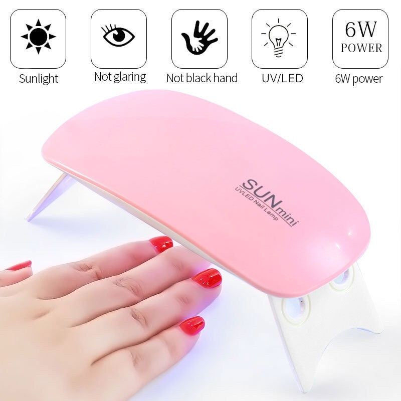 Pekanbaru Lampu Led Uv Mini 6W Portabel Nail Dryer Untuk Pengering Kutek Gel