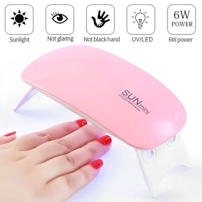 Pekanbaru Lampu Led Uv Mini 6W Portabel Nail Dryer Untuk Pengering Kutek Gel
