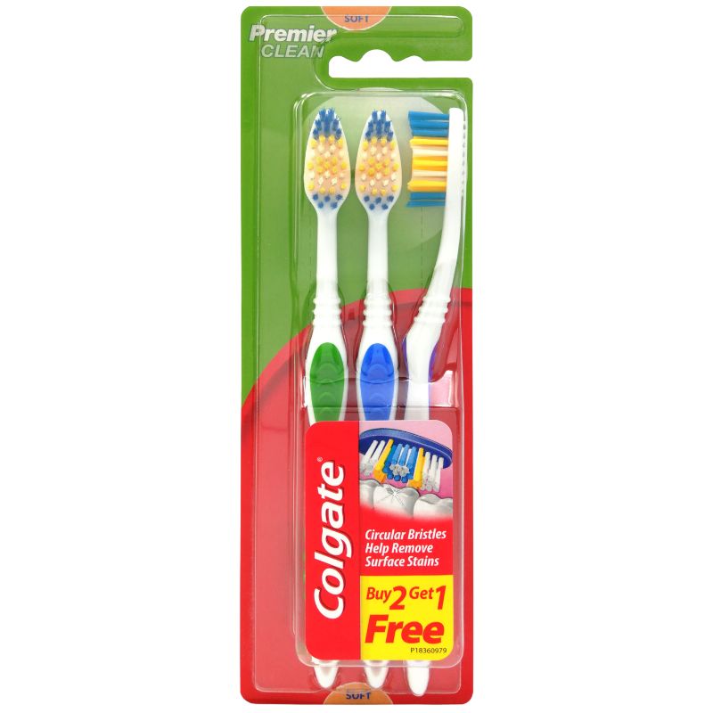 Pekanbaru Colgate Premier Clean Soft Toothbrush 3Pcs